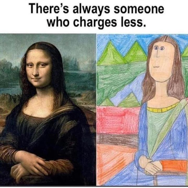 There is always someone who charges less Monalisa