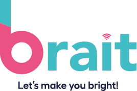 Official BraIT Limited Logo With Tagline Dark Blue